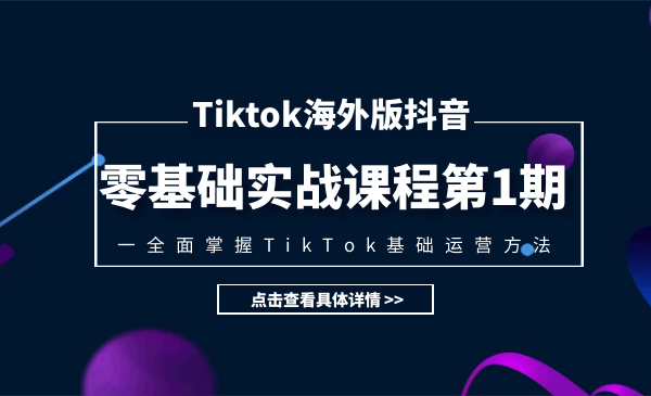 TIKTOK海外版抖音零基礎(chǔ)實戰(zhàn)課程第1期，全面掌握TIKTOK基礎(chǔ)運營方法